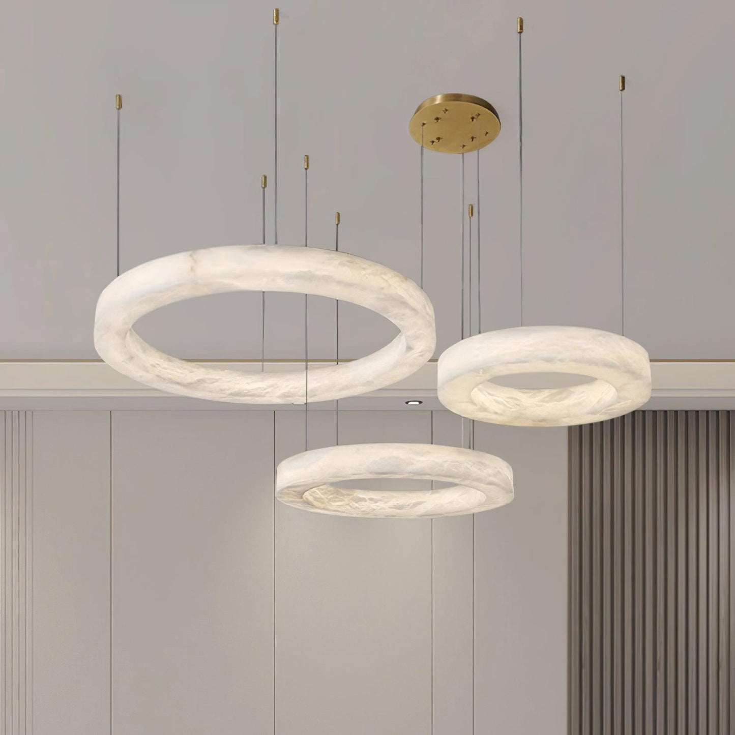 Olloros Alabaster Multi-ring Pendant Light