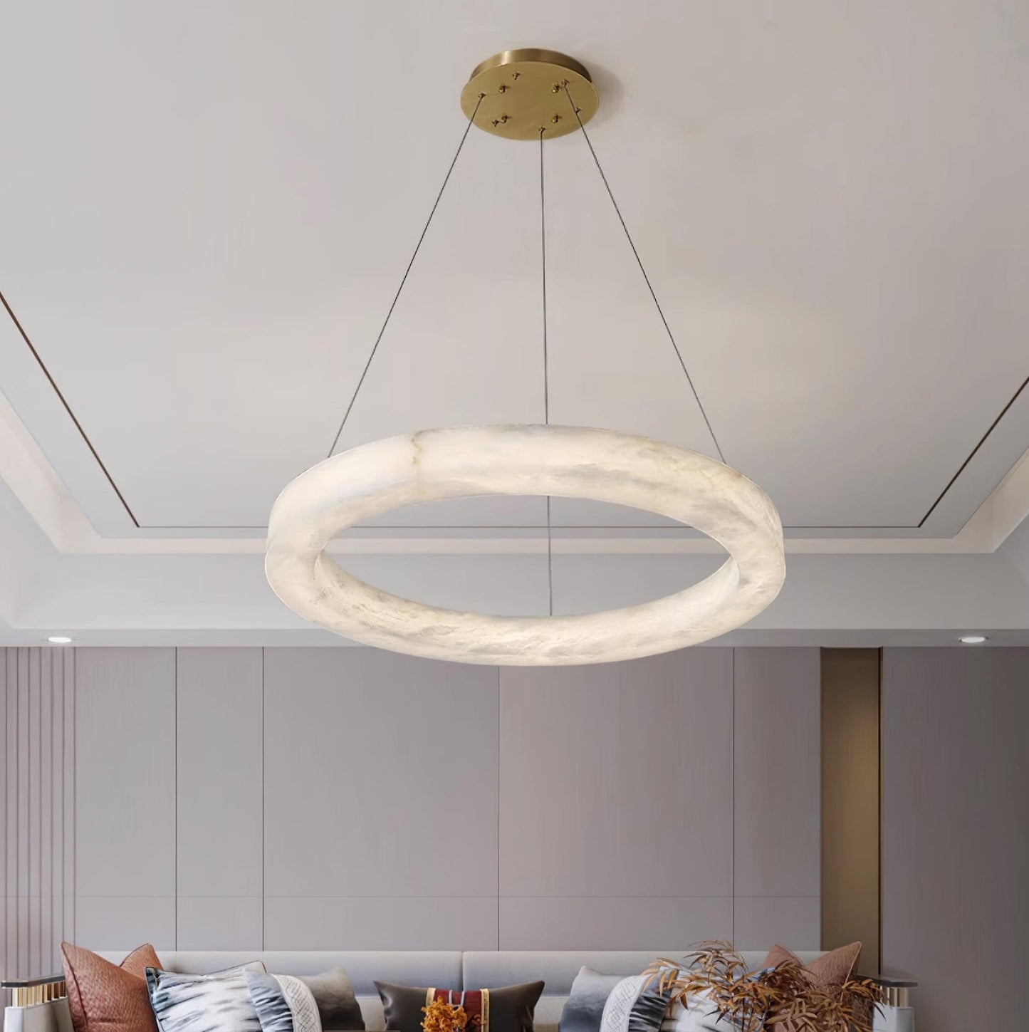 Olloros Alabaster Multi-ring Pendant Light