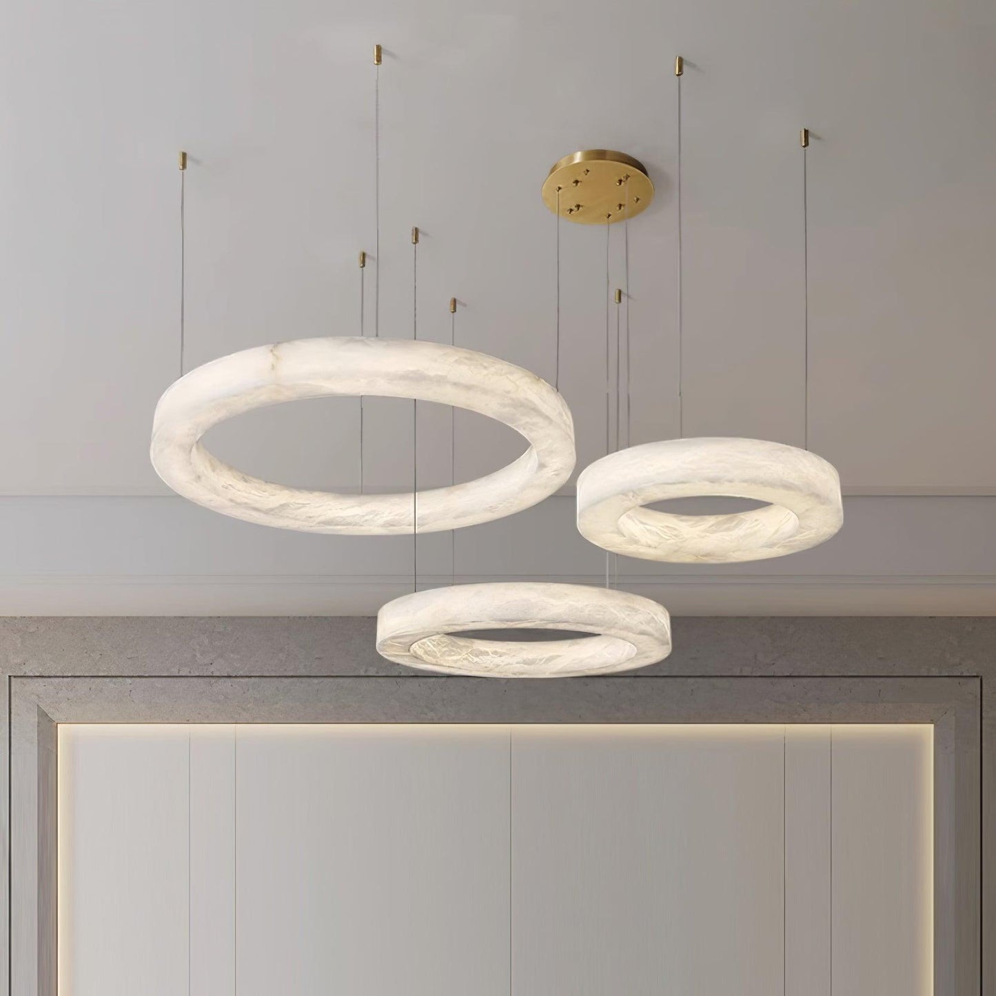 Olloros Alabaster Multi-ring Pendant Light
