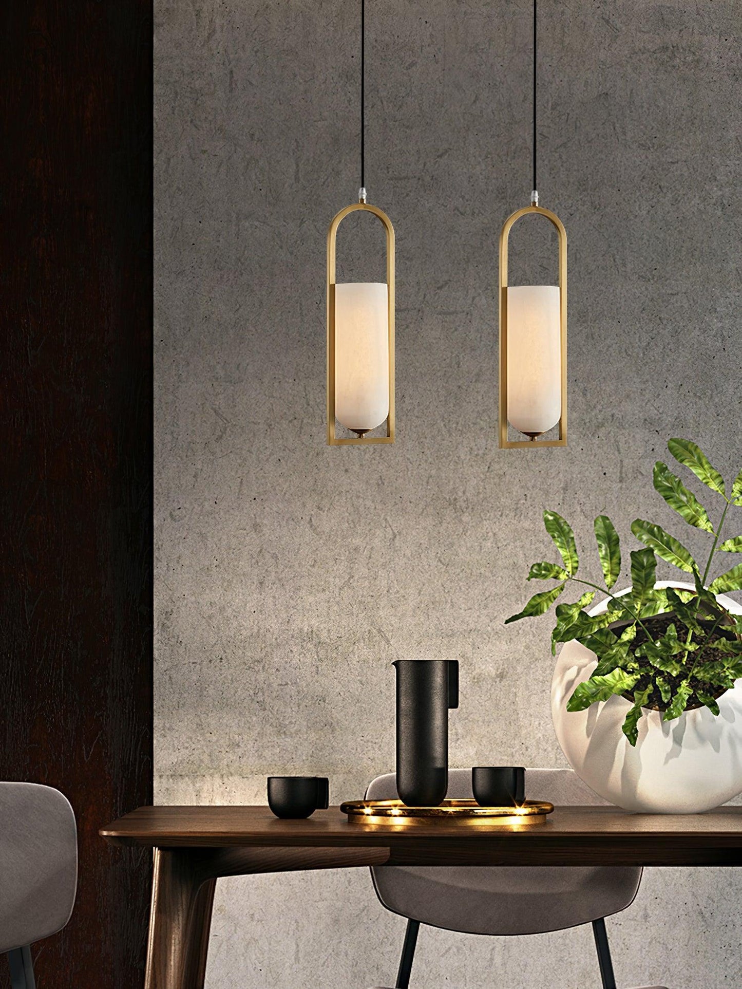 Aethyn Arch Alabaster Pendant Light