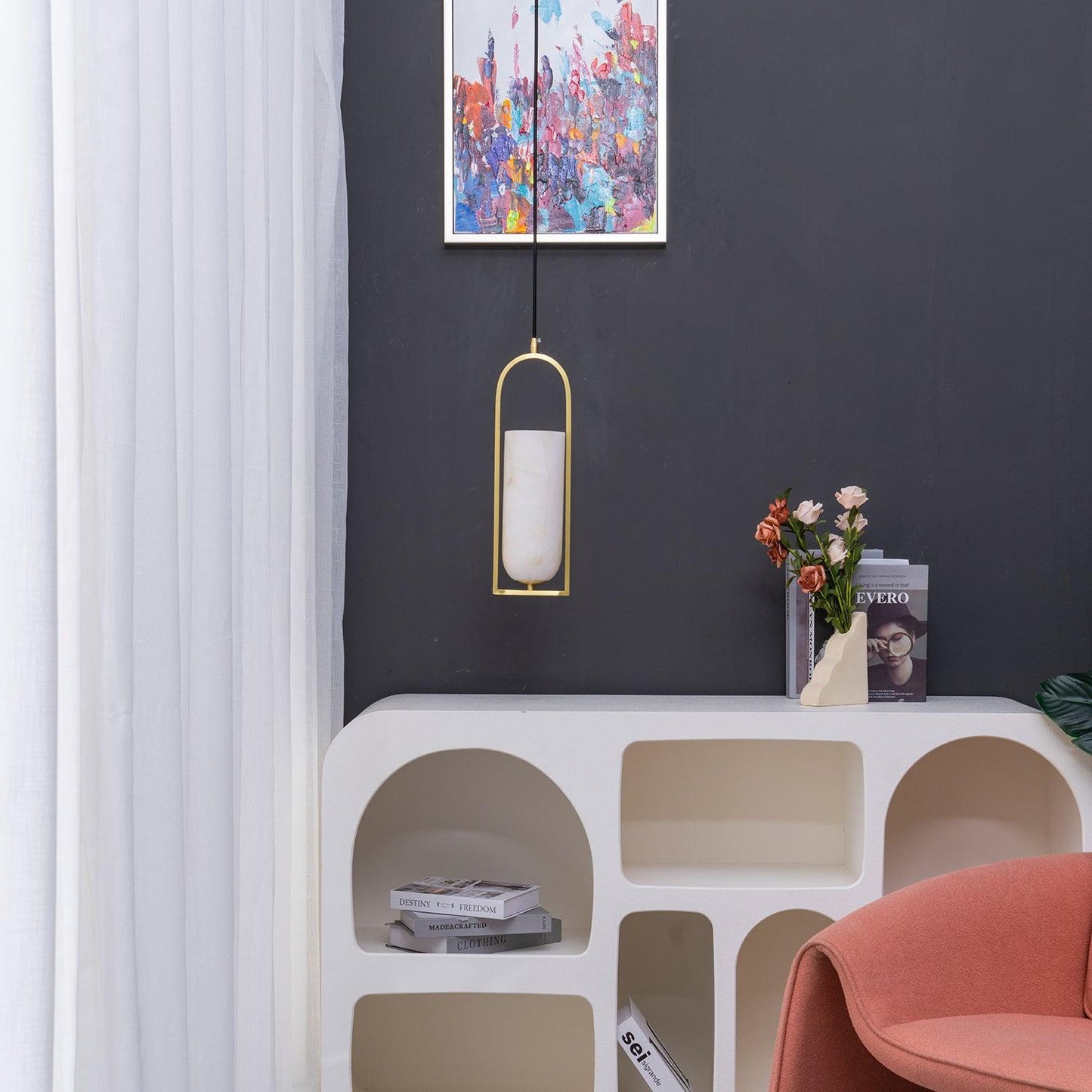 Aethyn Arch Alabaster Pendant Light