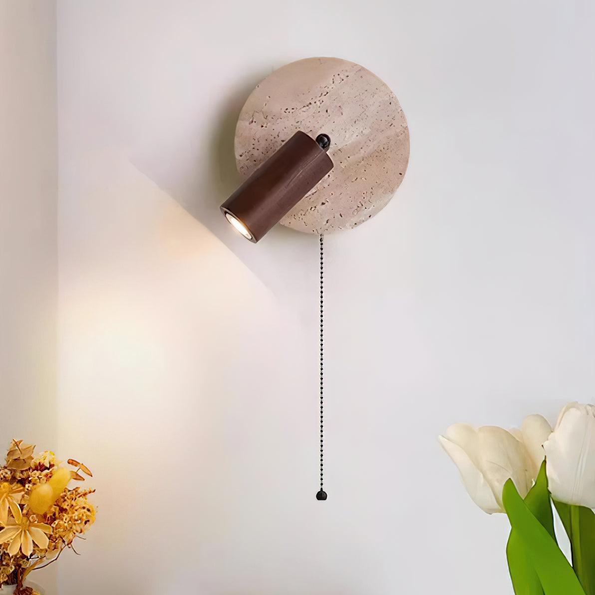 Evzoryra Disc Swing Travertine Wall Light