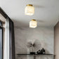Otheyra Globe Brass Alabaster Ceiling Light