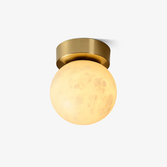 Otheyra Globe Brass Alabaster Ceiling Light