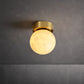 Otheyra Globe Brass Alabaster Ceiling Light