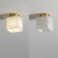 Otheyra Globe Brass Alabaster Ceiling Light
