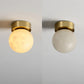 Otheyra Globe Brass Alabaster Ceiling Light