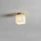 Otheyra Globe Brass Alabaster Ceiling Light