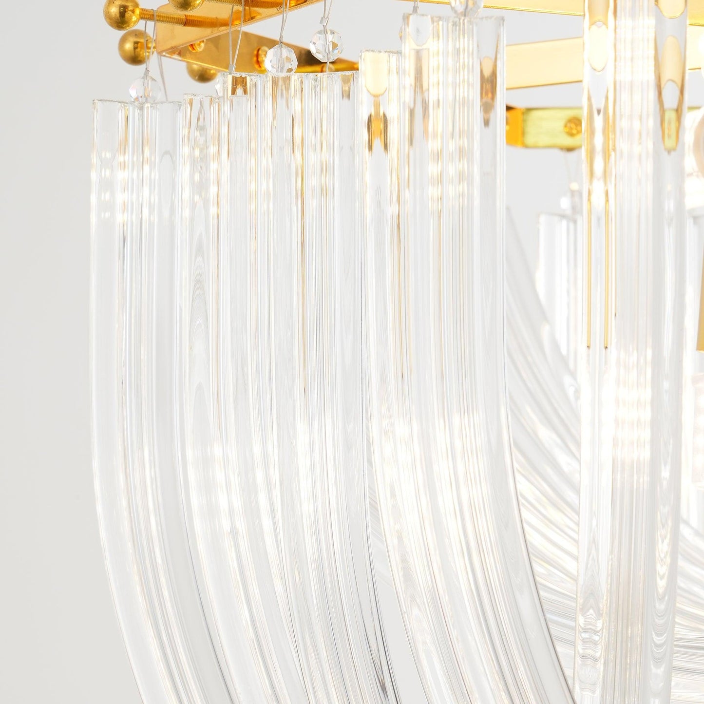 Aurora Chandelier Clear Curved Tiered