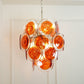 Aurora Chandelier Murano Orange Glass