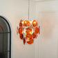 Aurora Chandelier Murano Orange Glass