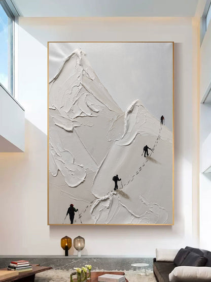 Skier Plaster Art Texture Wall Art
