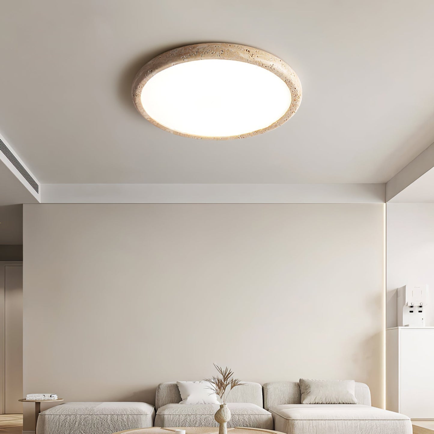 Aurrina Ring Frame Travertine Ceiling Light