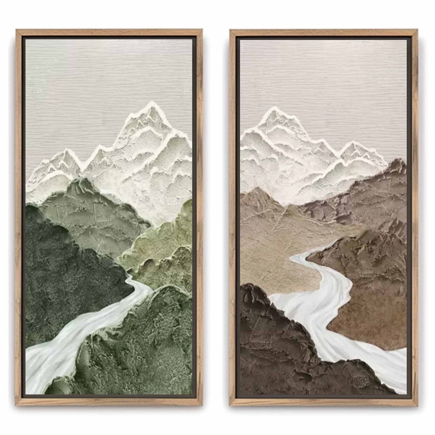Rivers Panoramic Oil Wall Art 2 Piece Set