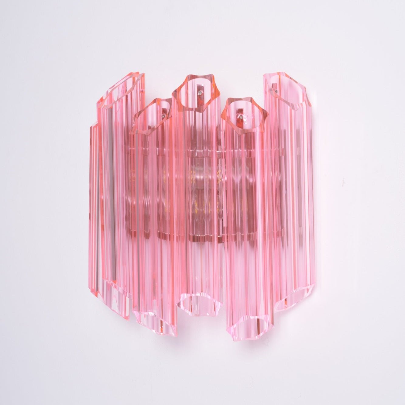 Aurora Wall Lamp Pink Murano Glass Tube