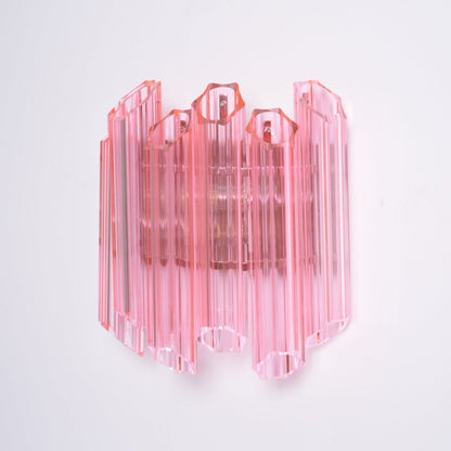 Aurora Wall Lamp Pink Murano Glass Tube