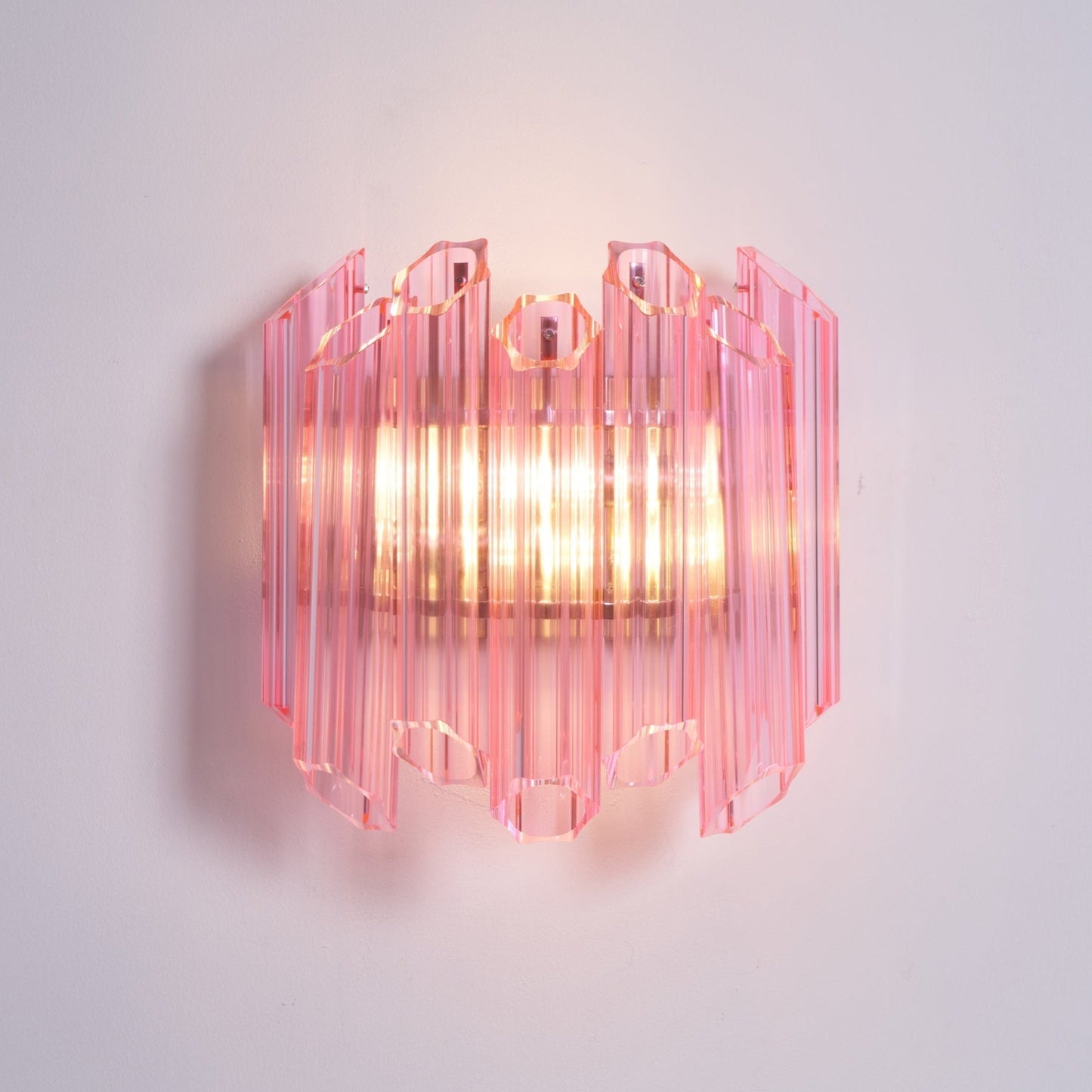 Aurora Wall Lamp Pink Murano Glass Tube