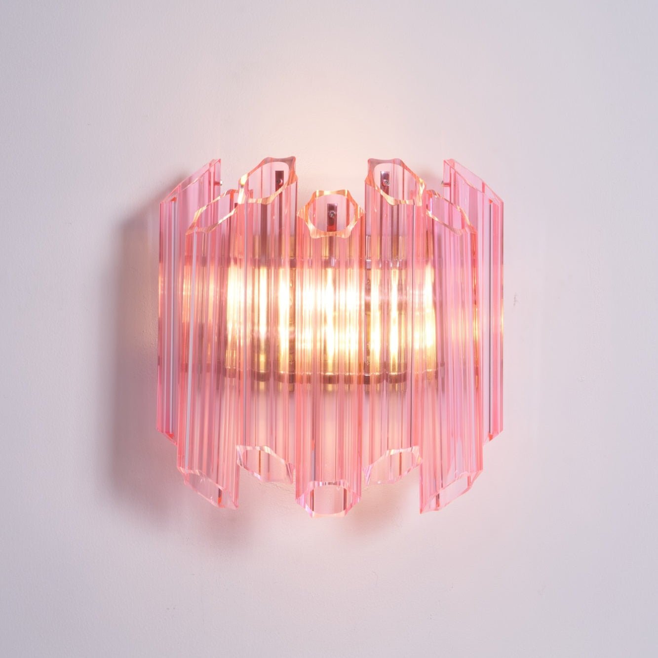 Aurora Wall Lamp Pink Murano Glass Tube