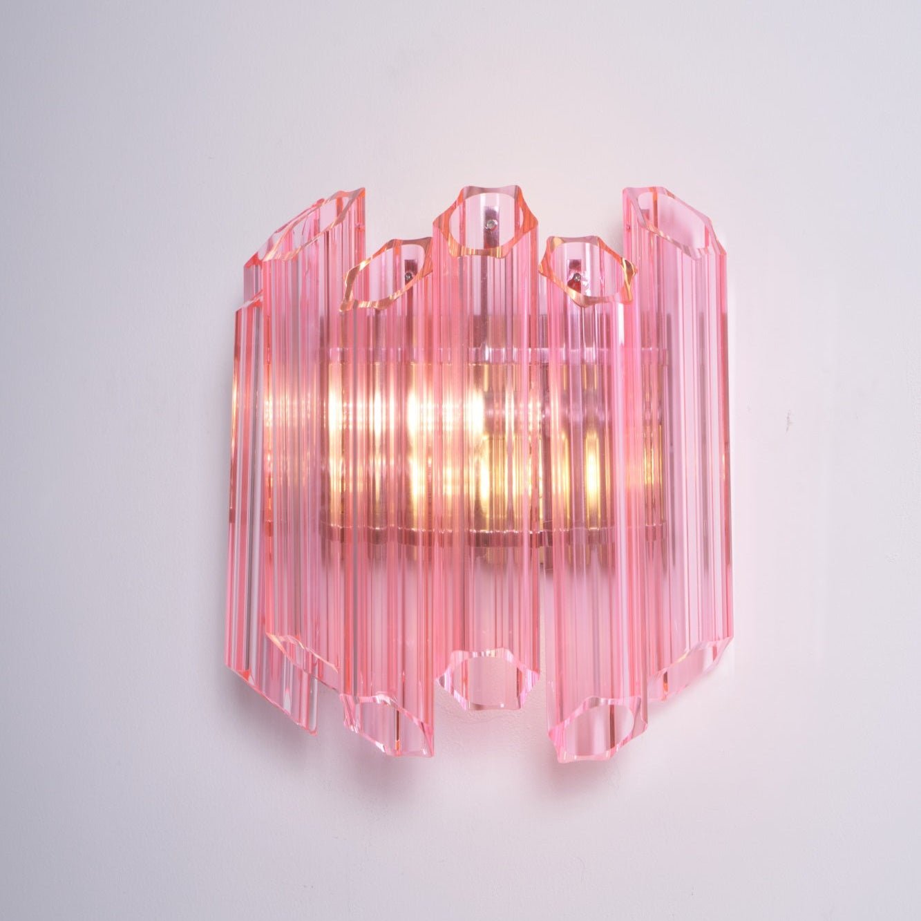 Aurora Wall Lamp Pink Murano Glass Tube