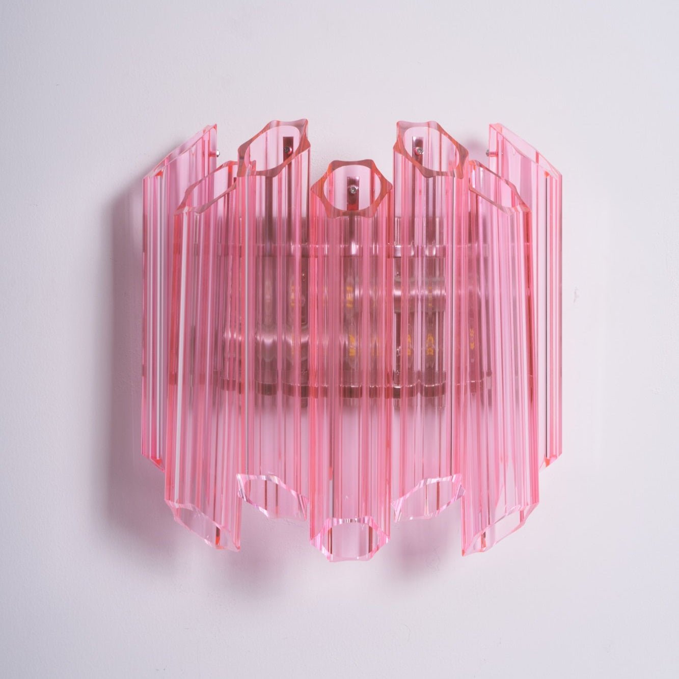 Aurora Wall Lamp Pink Murano Glass Tube