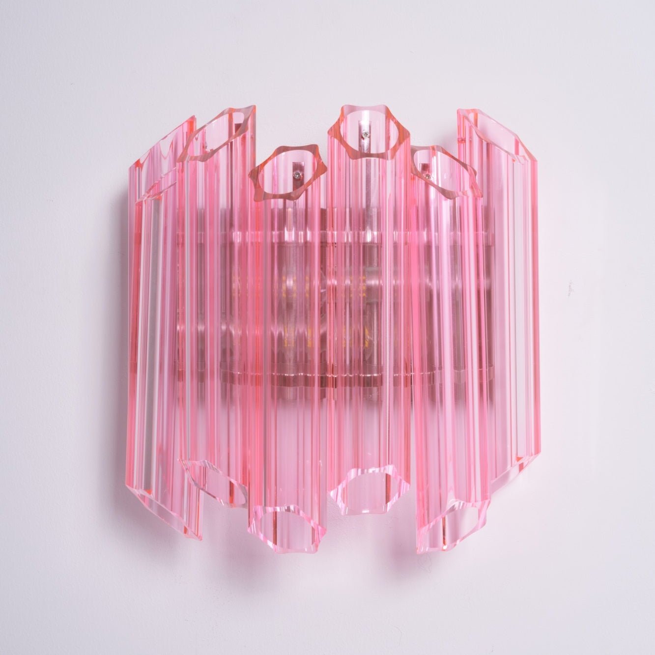 Aurora Wall Lamp Pink Murano Glass Tube