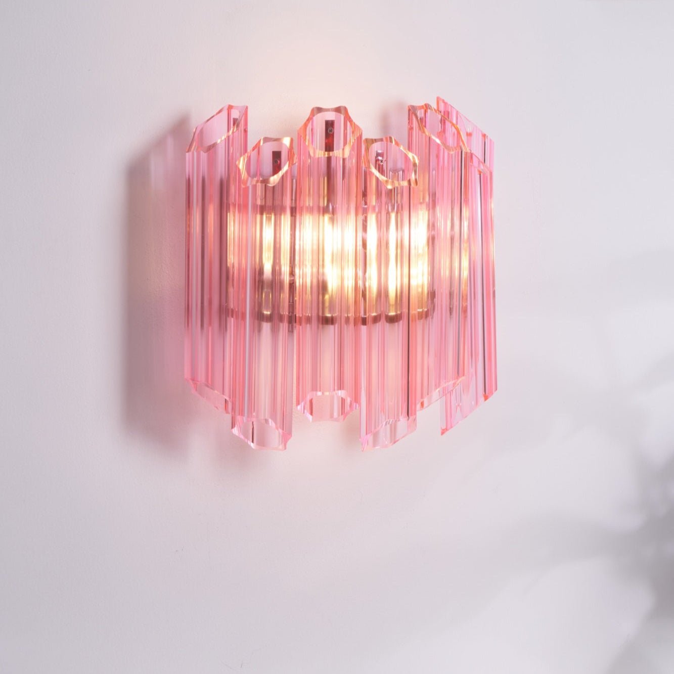 Aurora Wall Lamp Pink Murano Glass Tube