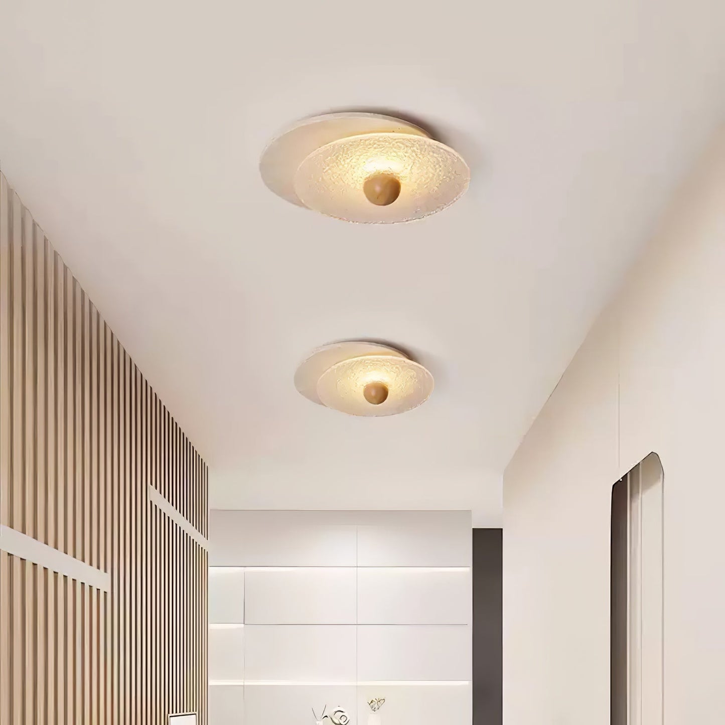 Orlora Circular Travertine Ceiling Light