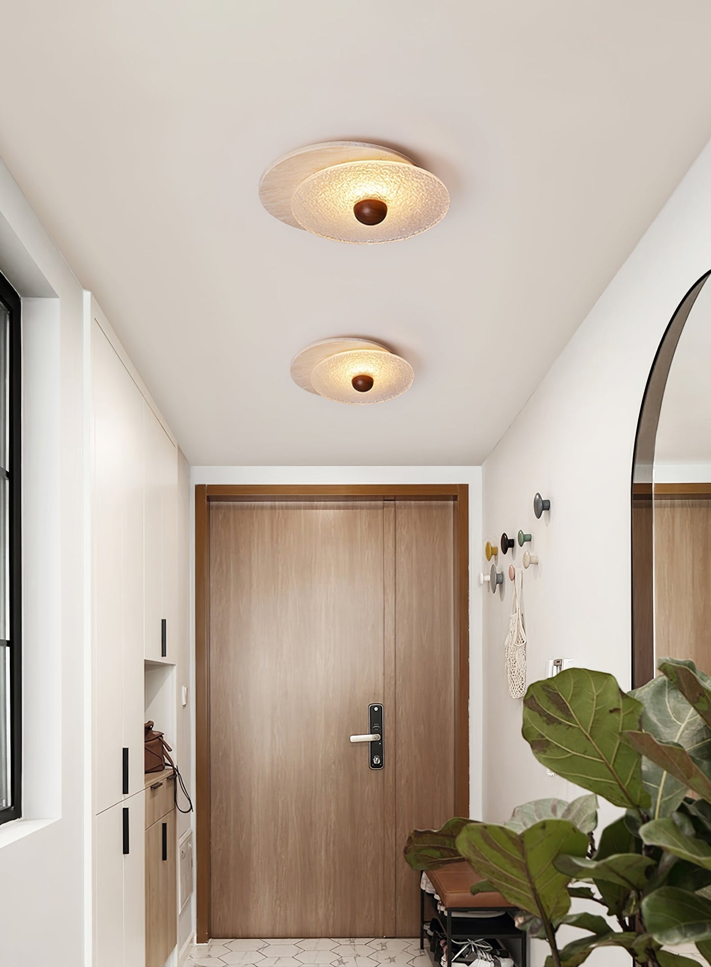 Orlora Circular Travertine Ceiling Light