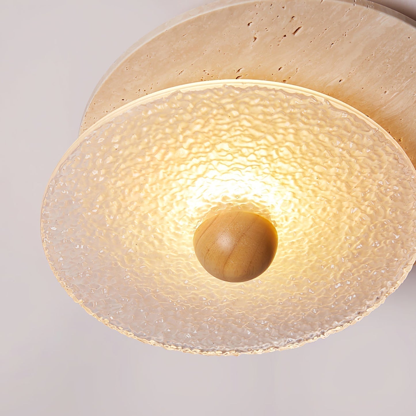 Orlora Circular Travertine Ceiling Light