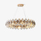 Lustra Chandelier Scale Crystal Round With Gold LED