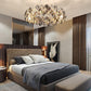 Lustra Chandelier Scale Crystal Round With Gold LED