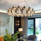 Lustra Chandelier Scale Crystal Round With Gold LED