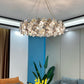 Lustra Chandelier Scale Crystal Round With Gold LED