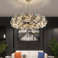 Lustra Chandelier Scale Crystal Round With Gold LED
