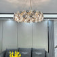 Lustra Chandelier Scale Crystal Round With Gold LED