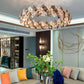 Lustra Chandelier Scale Crystal Round With Gold LED