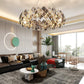 Lustra Chandelier Scale Crystal Round With Gold LED