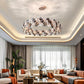 Lustra Chandelier Scale Crystal Round With Gold LED