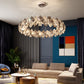 Lustra Chandelier Scale Crystal Round With Gold LED
