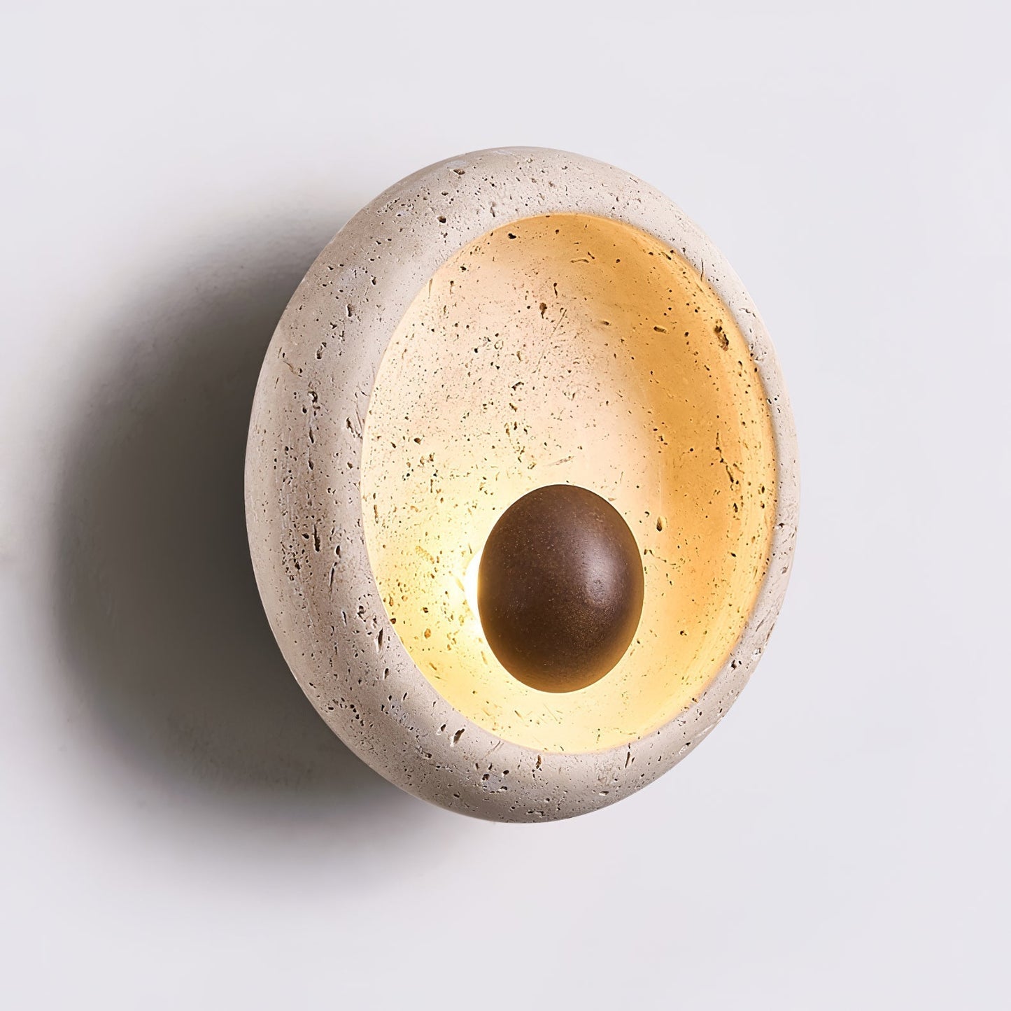 Covynila Orb-shaped Travertine Wall Light