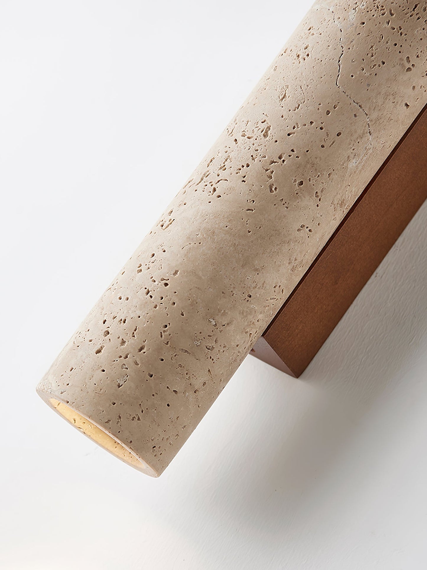 Olvaros Slim Cylinder Travertine Wall Light