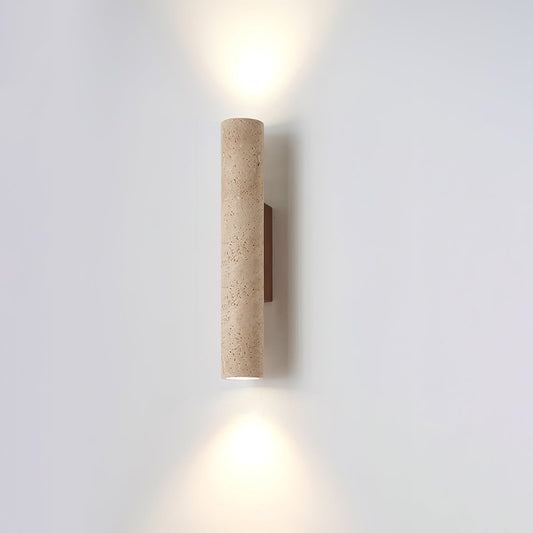Olvaros Slim Cylinder Travertine Wall Light