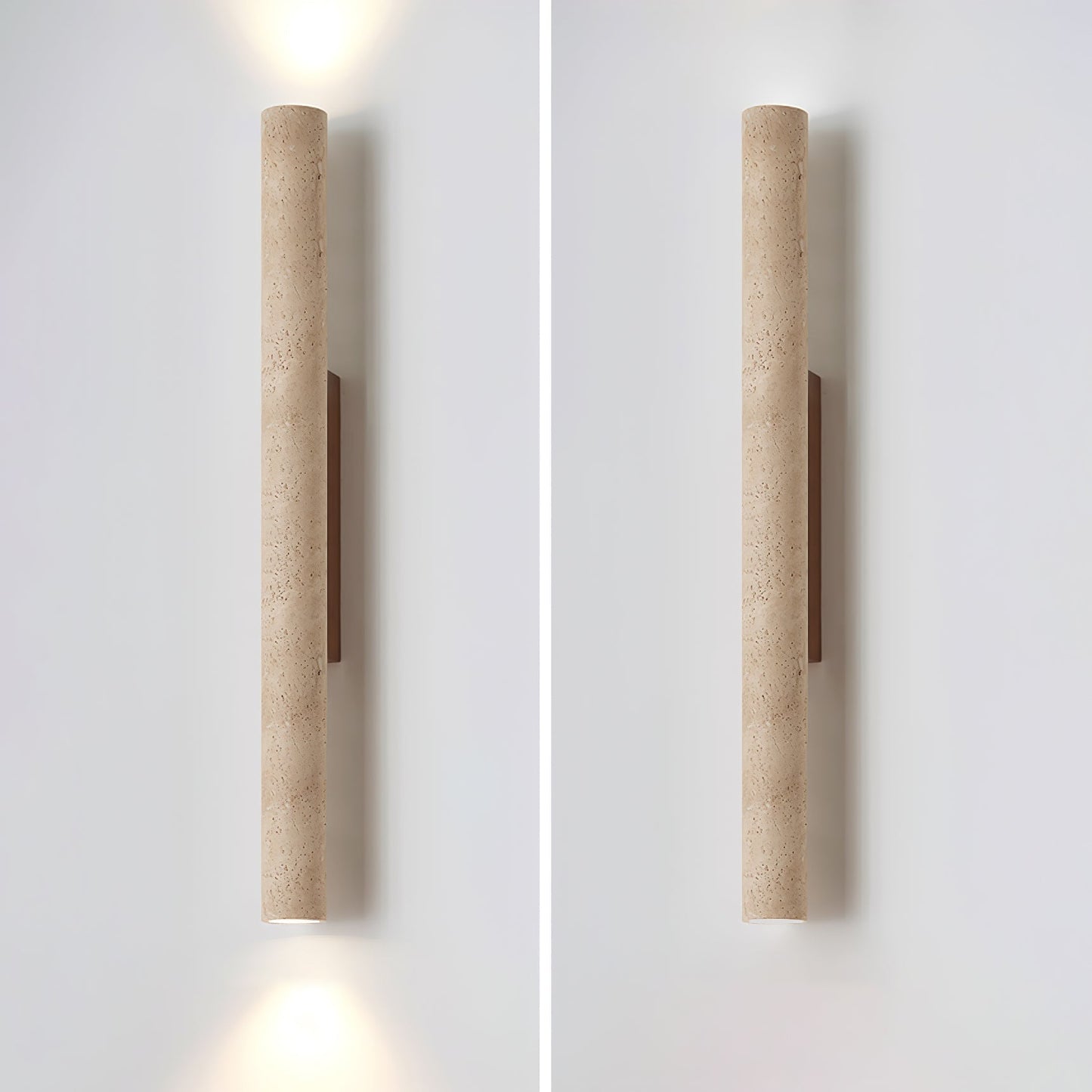 Olvaros Slim Cylinder Travertine Wall Light