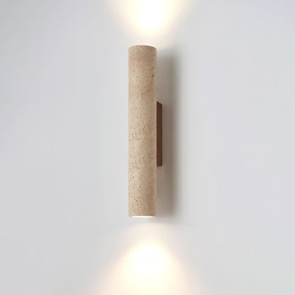 Olvaros Slim Cylinder Travertine Wall Light