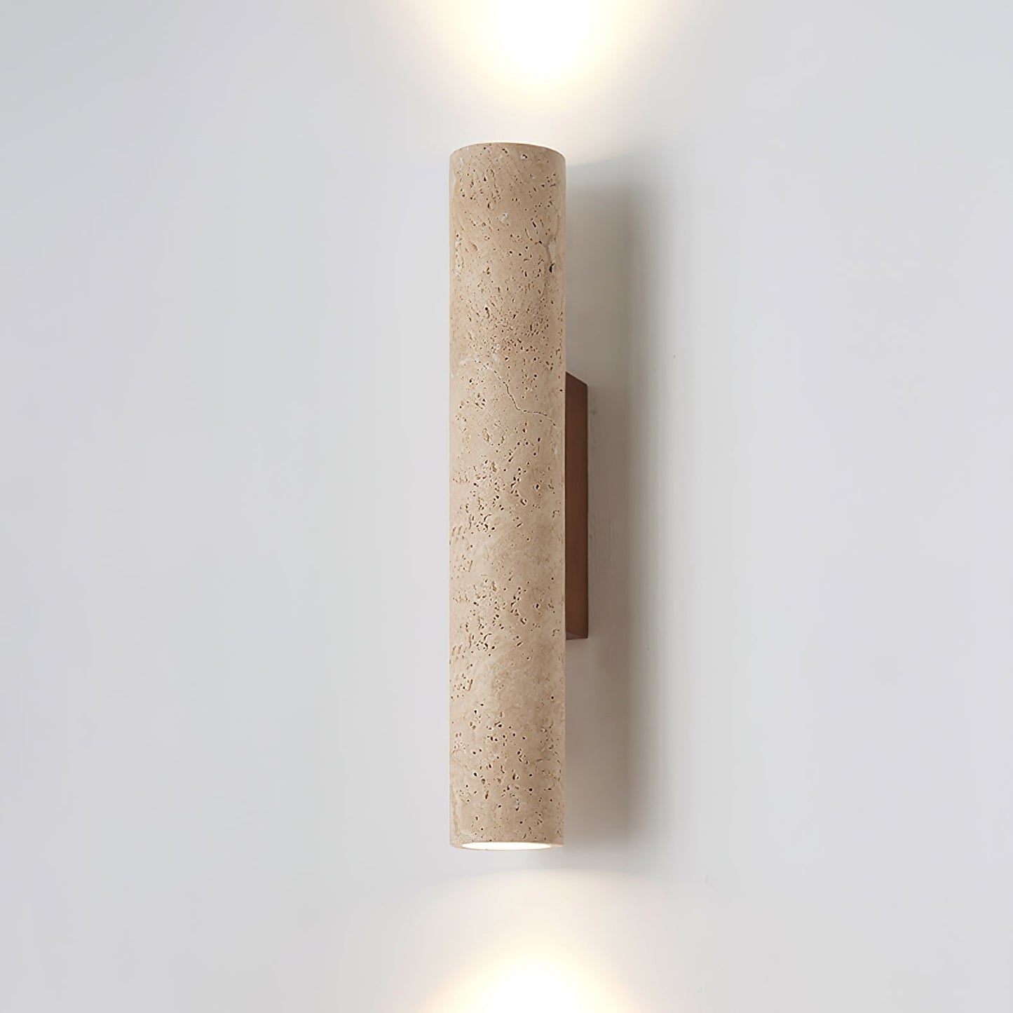 Olvaros Slim Cylinder Travertine Wall Light