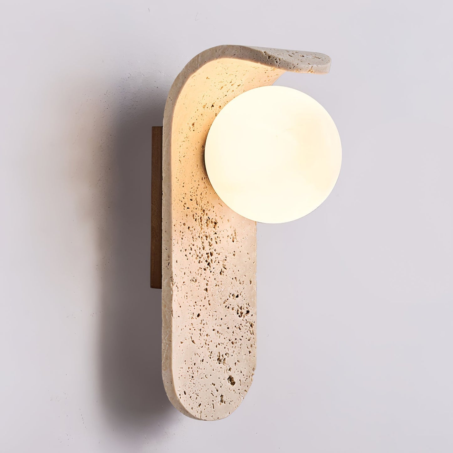Cutalos Sconce-frame Travertine Wall Light