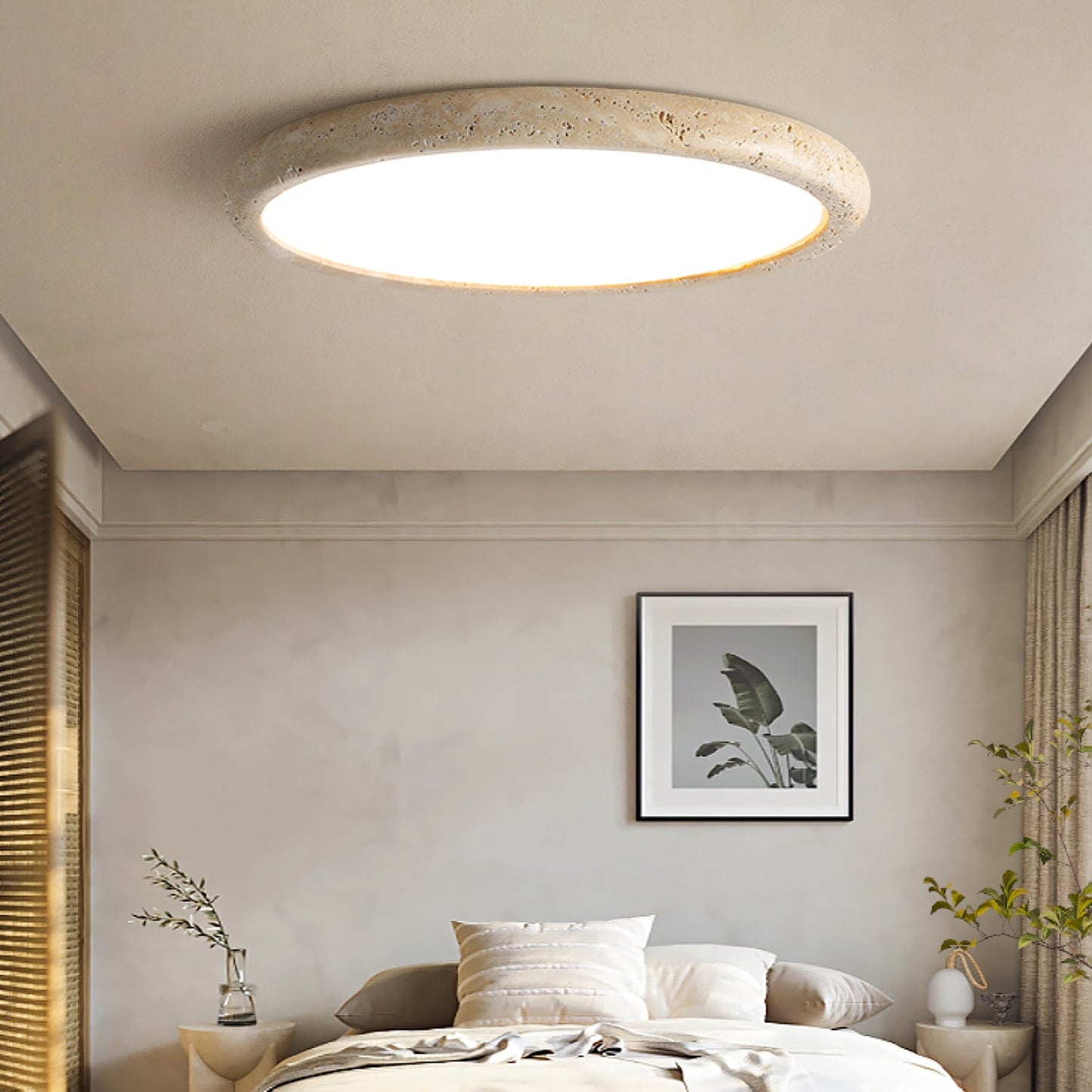 Aurrina Ring Frame Travertine Ceiling Light