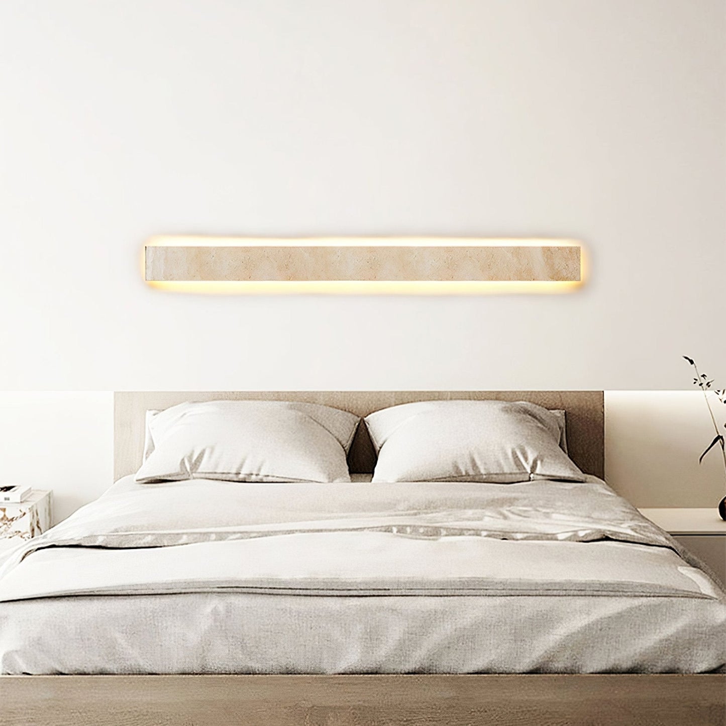 Olnorir Slim Rectangle Travertine Wall Light