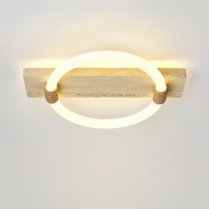 Elmaryra Ringed Travertine Wall Light