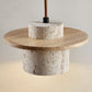 Elvaria Disc Cylinder Travertine Pendant Light